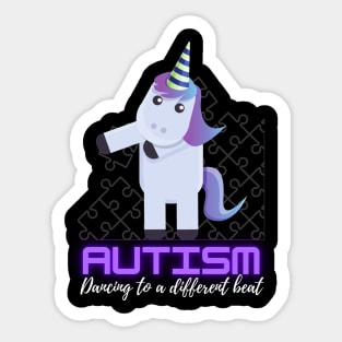 Autism awareness Dabbing unicorn puzzle piece kids Sticker